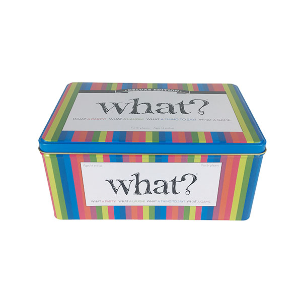 Rectangle Tin Box Packaging With Letter What Cookie Biscuits Tin Box