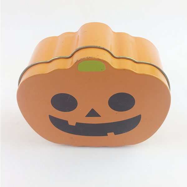 Halloween pumpkin shaped metal box tin irregular candy tin box china