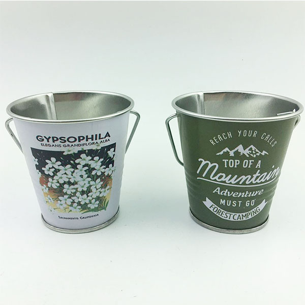 Custom small metal tin bucket/iron tinplate drum/mini tin pail for kids