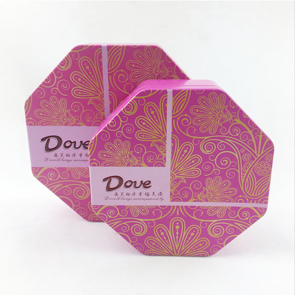 beautiful flower pattern round tin can tin box for chocolate wedding favors